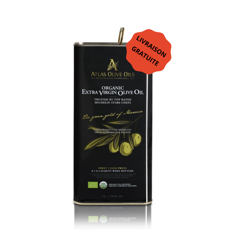 HUILE D'OLIVE EXTRA VIERGE BIO PREMIUM ATLAS 5L TERGA