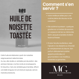 HUILE VIERGE DE NOISETTE TOASTE PREMIUM TERGA - 100% NATUREL