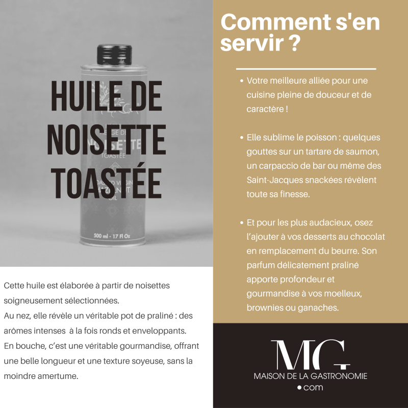 HUILE VIERGE DE NOISETTE TOASTE PREMIUM TERGA - 100% NATUREL
