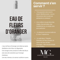 Eau de Fleurs d'Oranger TERGA - 100% naturelle - PRODUIT DE CHEFS