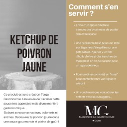 KETCHUP GASTRONOMIQUE DE POIVRON JAUNE TERGA PREMIUM - 100% NATUREL