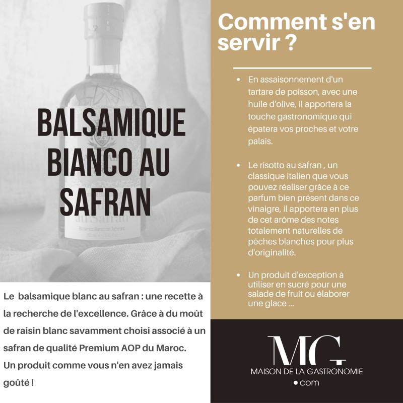 BALSAMIQUE BIANCO AU SAFRAN ACETAIA DI TERGA PREMIUM - 100% NATUREL