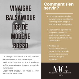VINAIGRE BALSAMIQUE IGP DE MODENE ACETAIA DI TERGA ROSSO ♕ - 8 ans