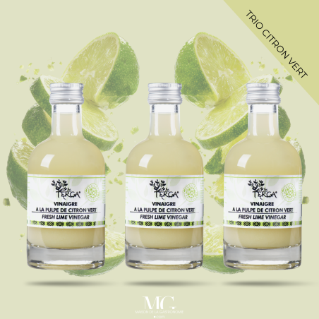 TRIO de VINAIGRES A LA PULPE DE CITRON VERT TERGA PREMIUM - 100% NATUREL