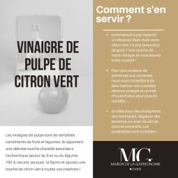 ANTI GASPI VINAIGRE A LA PULPE DE CITRON VERT TERGA PREMIUM - 100% NATUREL