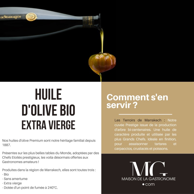 HUILE D'OLIVE EXTRA VIERGE BIO PREMIUM LES TERROIRS DE MARRAKECH TERGA