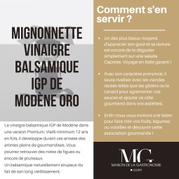 VINAIGRE BALSAMIQUE IGP DE MODENE ACETAIA DI TERGA ORO ♕♕ - 12 ans PREMIUM