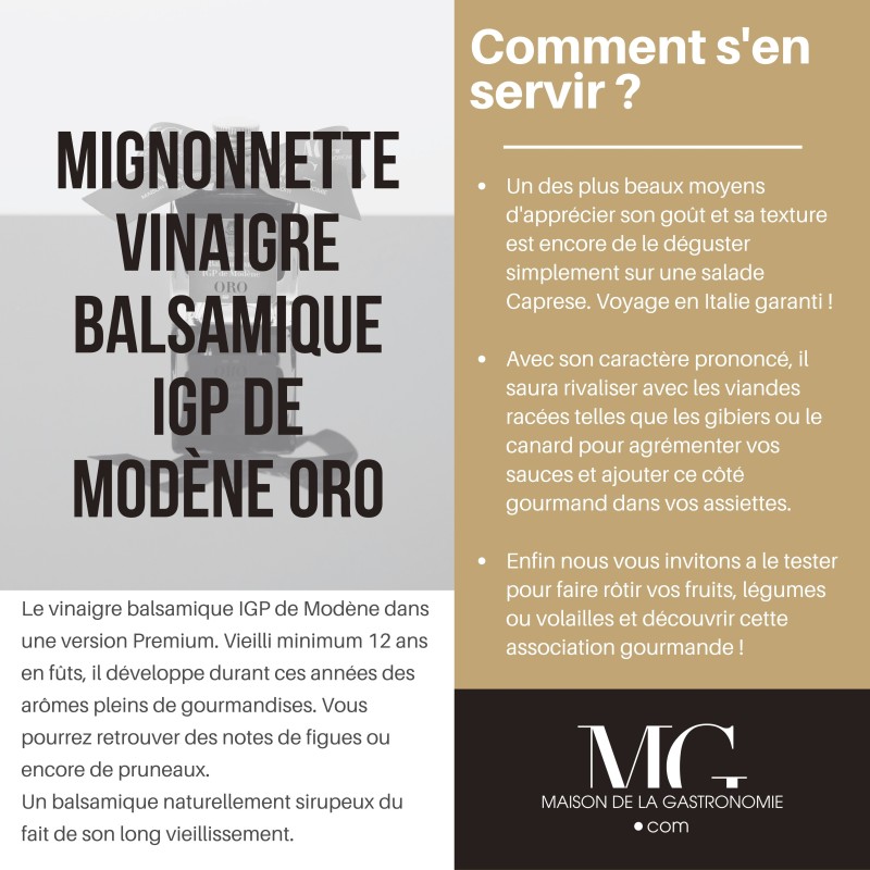 VINAIGRE BALSAMIQUE IGP DE MODENE ACETAIA DI TERGA ORO ♕♕ - 12 ans PREMIUM