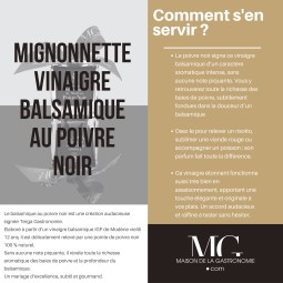 MIGNONNETTE VINAIGRE BALSAMIQUE IGP DE MODENE ET POIVRE NOIR ACETAIA DI TERGA