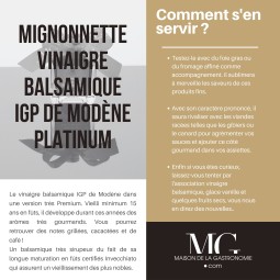 MIGNONNETTE BALSAMIQUE IGP DE MODENE ACETAIA DI TERGA PLATINUM ♕♕♕-15 ans