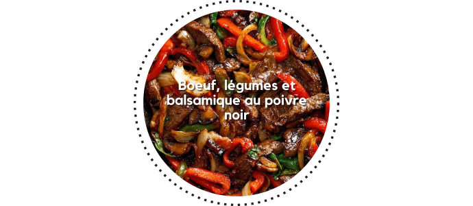 Boeuf, légumes et balsamique au poivre noir image
